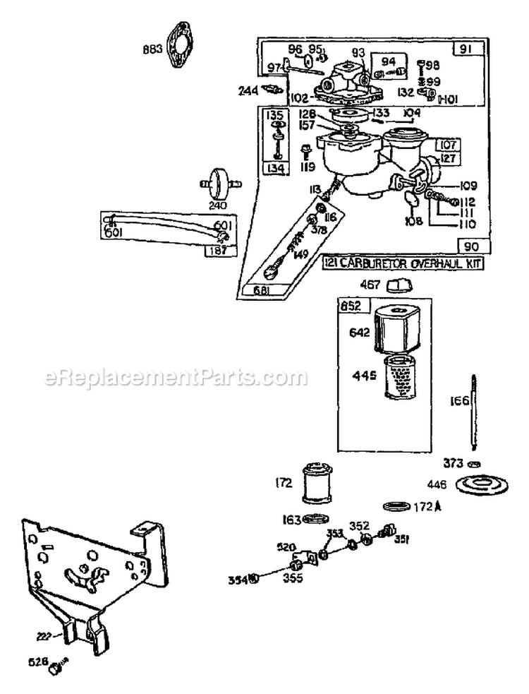 Page B Diagram and Parts List for 8965-0  Briggs and Stratton Generator